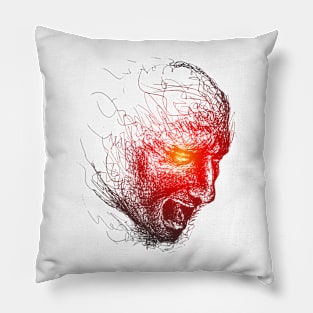 🖋️🎨 Embodied Threads: A Man's Journey Illustrated in Ink🧵🌟 (Off black) Pillow