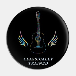 Classically Trained Classical Acoustic Guitar Outline Wings Pin