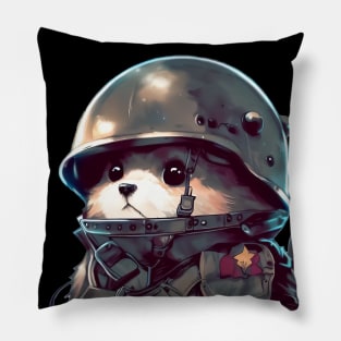 Funny soldier cat Pillow