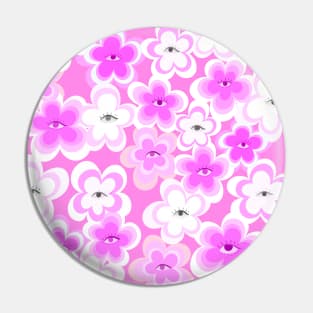 Purple Evil Eye Flower Pin