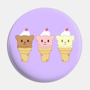 Ice cream cat trio Pin