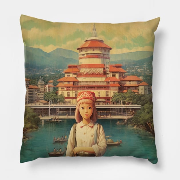 Fukuoka, Japan, Poster Pillow by BokeeLee