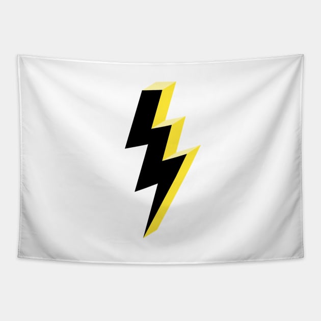 Electric Yellow and Black Lightning Tapestry by OneThreeSix