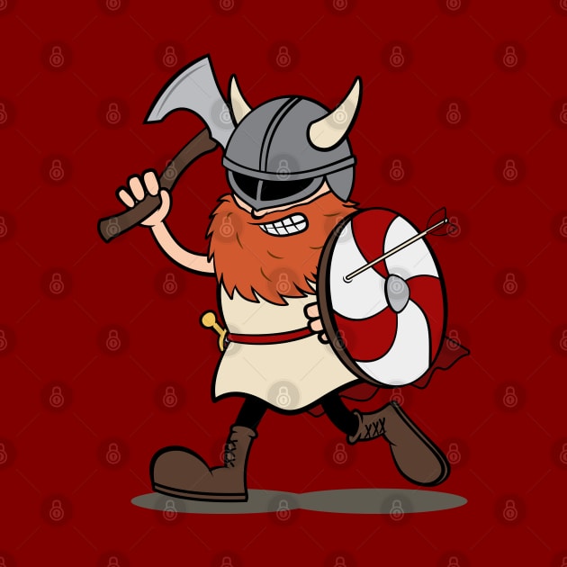 Viking Berserker Cartoon (Player 2 / Red) by Koyaanisqatsian