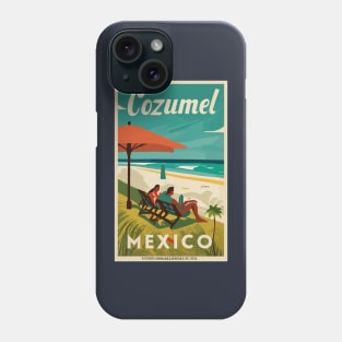 A Vintage Travel Art of Cozumel - Mexico Phone Case