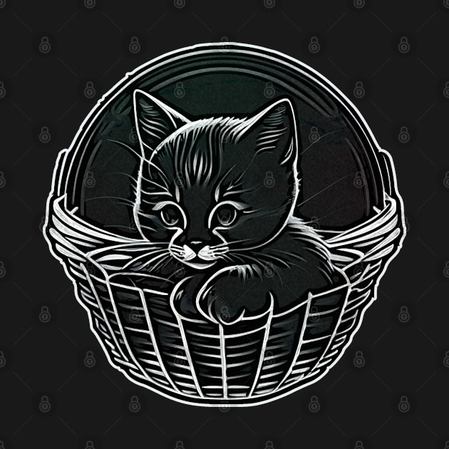 Cute Kitten In A Basket by Embrace Masculinity