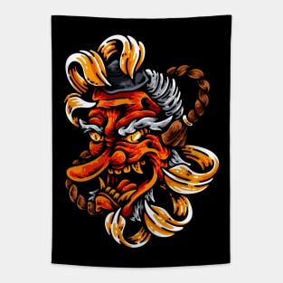 Japanese Tengu Mask Tapestry