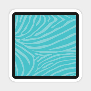 Two Tone Teal Zebra Print Magnet