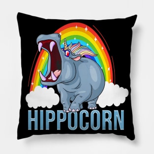 Funny Unicorn Hippo Hippocorn Pillow