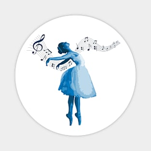 Ballerina Dancer, Blue Magnet