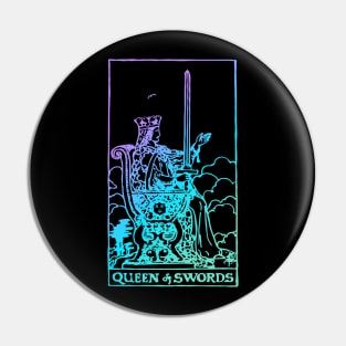 Queen of Swords Tarot Card Rider Waite Pin