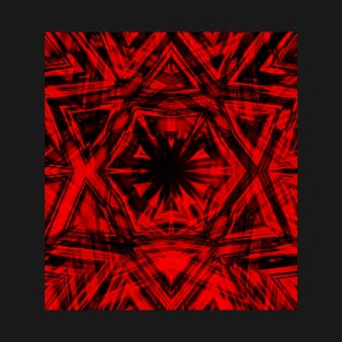 red and black kaleidoscope confusion T-Shirt
