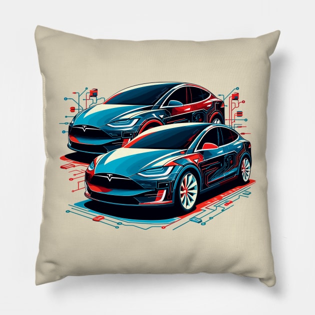 Tesla Model X Pillow by Vehicles-Art