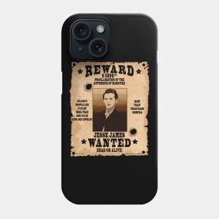 Jesse James Wild West Wanted Poster Phone Case