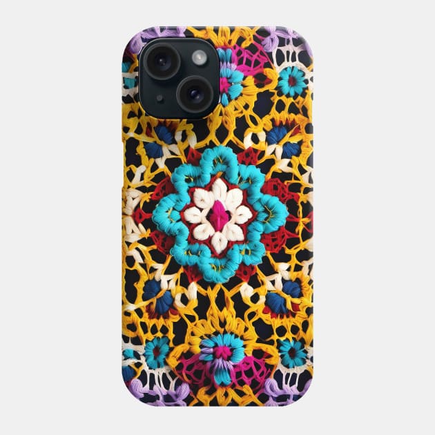 Crochet Patchwork Knitted Quilt Design Phone Case by Angelic Gangster