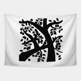 Dark Branches And Colored Leaves Tapestry