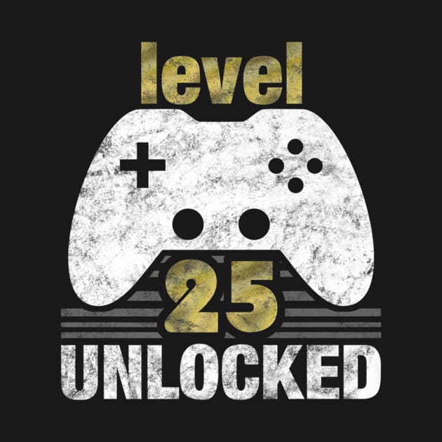 Level 25 Unlocked 25th Birthday Gamer by AKSA shop