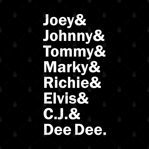 Funny Names x Ramones (Joey, Johnny, Dee Dee, Tommy, Marky, C Jay, Richie, Elvis) by muckychris