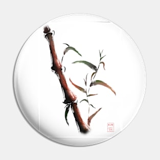 Sumi-e bamboo on a white background Pin