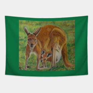 Mum and Joey Kangaroos Tapestry