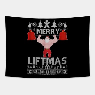 Merry Liftmas Christmas Xmas Fitmas Fitness Santa Holiday 8 Tapestry