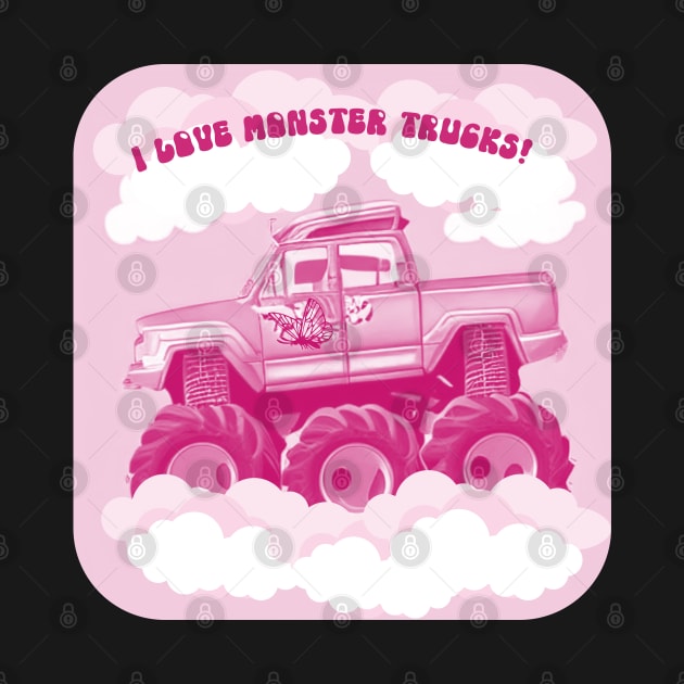 Pink Version I Love Monster Trucks Image by The Friendly Introverts