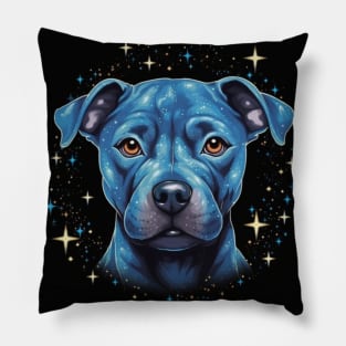 Blue Staffy Pillow