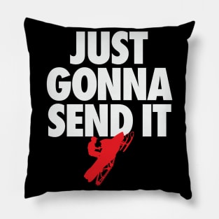 Just Gonna Send It - Snowmobile t-shirt Pillow