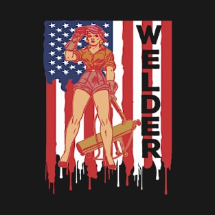 American Flag Welder - Vintage T-Shirt