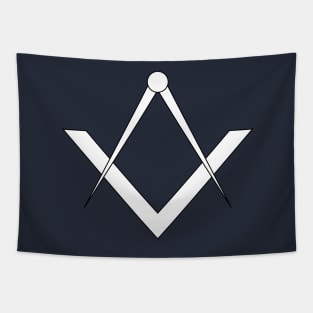 Simple masonic symbol of the square and compass Tapestry