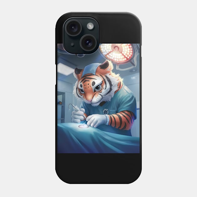 Beautiful Cute tiger surgeon Phone Case by Spaceboyishere