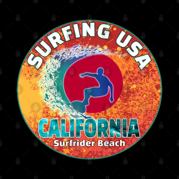 Surfing USA, California Surfrider Beach Surfboarding a new sport for Tokyo Japan 2021 games by Ashley-Bee