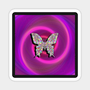 Hippie Style Pink Vortex & Psychedelic Butterfly Apparel, Home Decor & Gifts Magnet