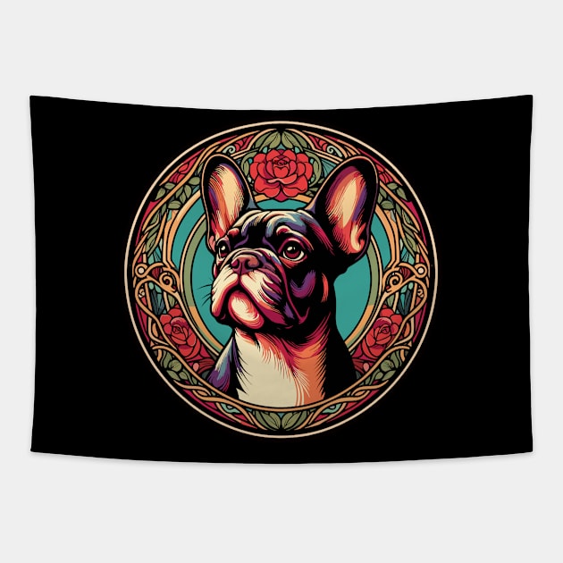 Frenchie Lover Gift - French Bulldog Art Tapestry by RCDBerlin