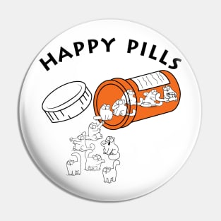 Simons Cat Happy Pills, For Men Funny Happy Pills Simons Cat Pin