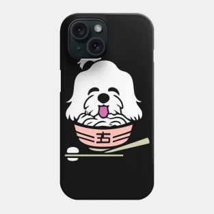 Maltese Dog Japanese Ramen Funny Dog Owner Retro Funny Dog Phone Case