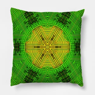 Weave Mandala Yellow and Green Pillow