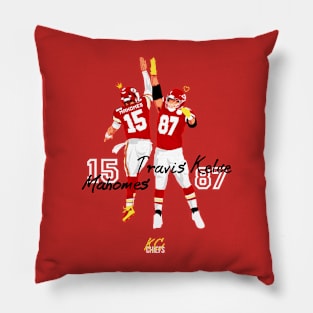 Patrick mahomes 15 x Travis Kelce 87 Pillow