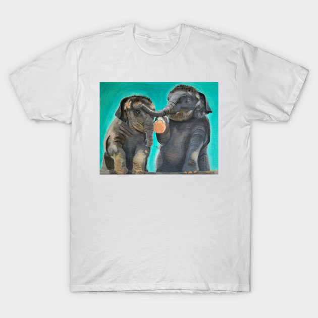 Baby Elephants Acrylic Painting Baby Elephant T Shirt Teepublic
