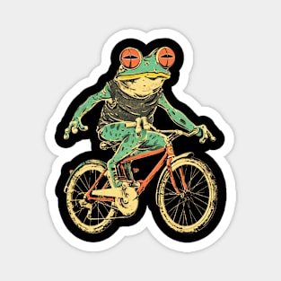 Funny Frog On A Bike Magnet