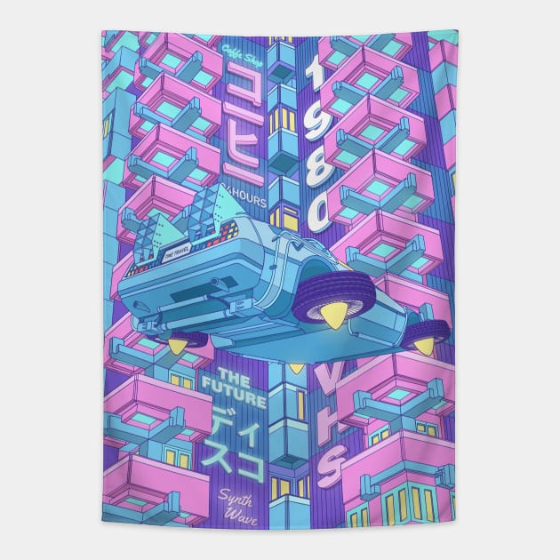 Delorean Dream Tapestry by mrcatguys