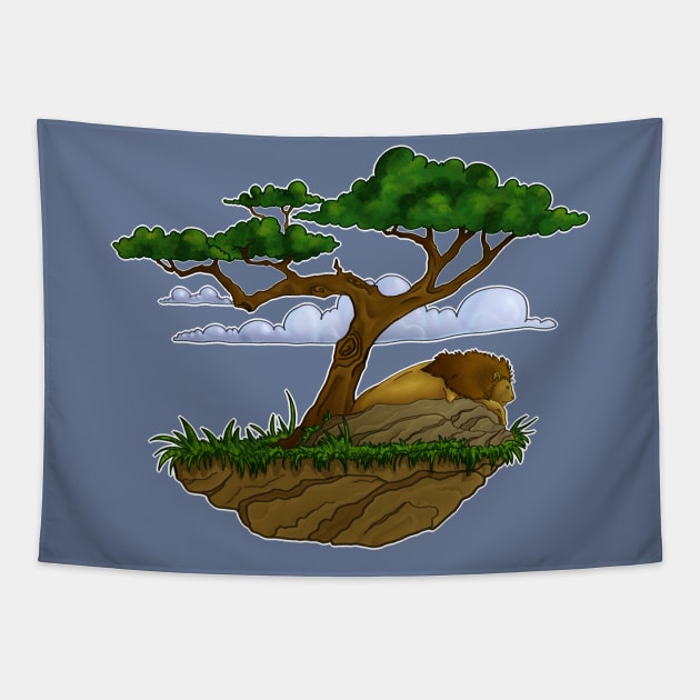 Floating Island: Lion Tapestry by TehNessa