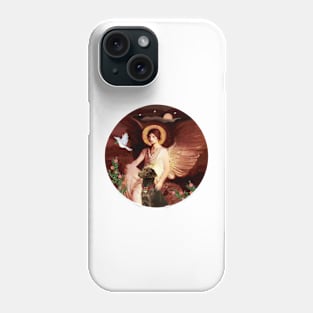 Chocolate Labrador with Famous Angel (adapted) Phone Case