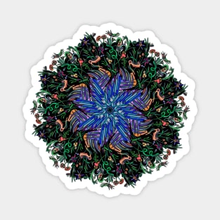 Industrial meets nature mandala with water interior and weird plant exterior Magnet