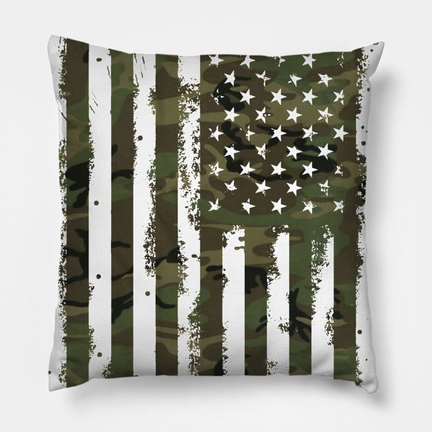 National Flag Series - US Military 80s-90s Pillow by RawBlinkProductions01