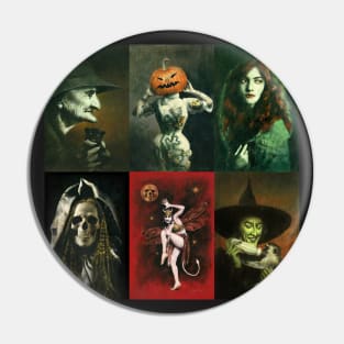 Halloween Characters Square Design Pin