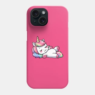 Cute Lazy Sleeping Unicorn Phone Case