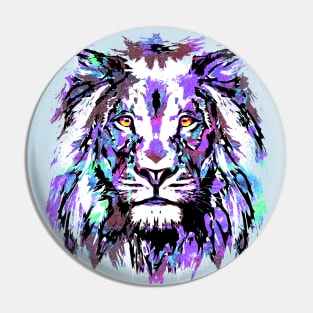 Colorful Lion Head - Realistic Lion Eyes Pin