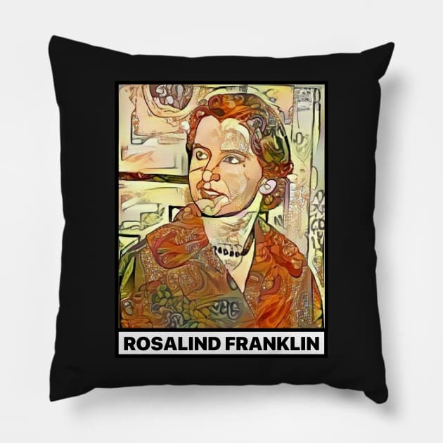 Rosalind Franklin Women in Science STEM Golden Portrait Pillow by labstud