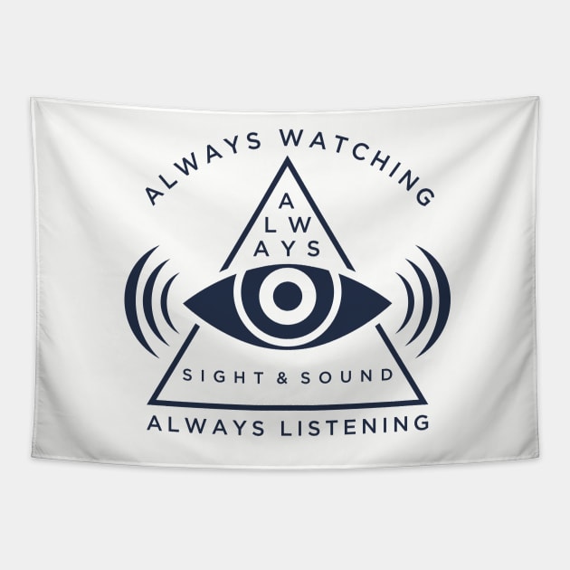 Always Navy Blue Pocket Tapestry by sightsoundpod